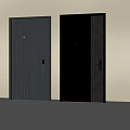 Modern Black Security Doors With Stylish Patterns And Secure Lock Systems 3d model