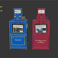 Blue and Red Fire Department Emergency Safety Boxes With Instruction Panels