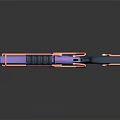 Futuristic Sci Fi Weapon With Blue Pink Accents And Glowing Mechanical Components