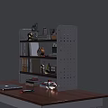 Functional Home Office Shelf Organizing Books Folders Clock Radio And Plants