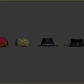 Different Styles Of Hats With Red Camo And Dark Colors For Fashion