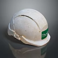 White THOR Safety Helmet With Green Label For Construction Workplace Safety
