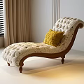 Lounge Chair with Floral Pattern Upholstery Wooden Curved Frame and Yellow Accent Cushion in Bright Room
