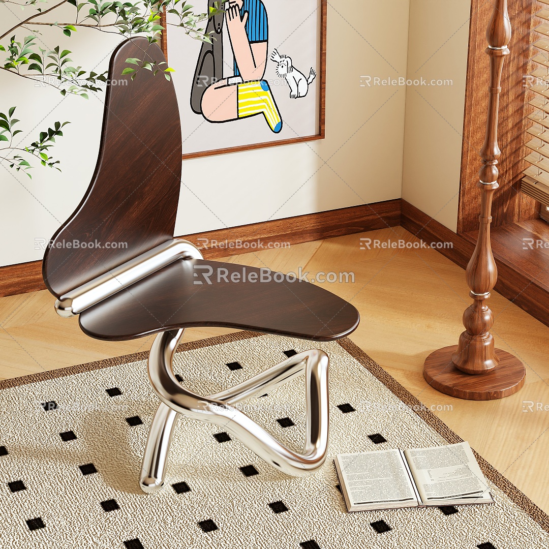 Single Chair Butterfly Chair 3d model