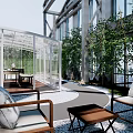 Modern Villa Balcony Design With Glass Railings Lush Greenery And Natural Pathway