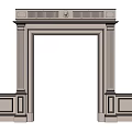 White Decorative Door Frame With Fluted Columns And Classic Molding 3d model