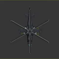 Detailed Helicopter Model with Rotors Blue Nose and Military Fuselage Design