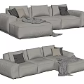 Modern corner sofa multiplayer sofa 3d model