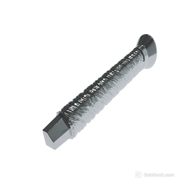 Stainless Steel Threaded Screw With Round Head And Hexagonal Tip 3d model 