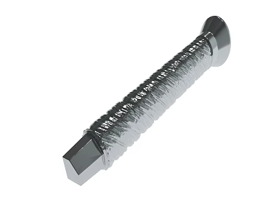 Stainless Steel Threaded Screw With Round Head And Hexagonal Tip 3d model