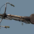 Vintage Bicycle With Engine Featuring Classic Design Curved Handlebars And Leather Seat