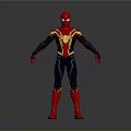 SpiderMan Game Movie Character In Red Blue Suit With Yellow Accents Full Body Stance