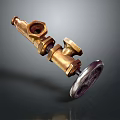 Brass Valve With Wheel Handle And Pipe Connector For Industrial Use