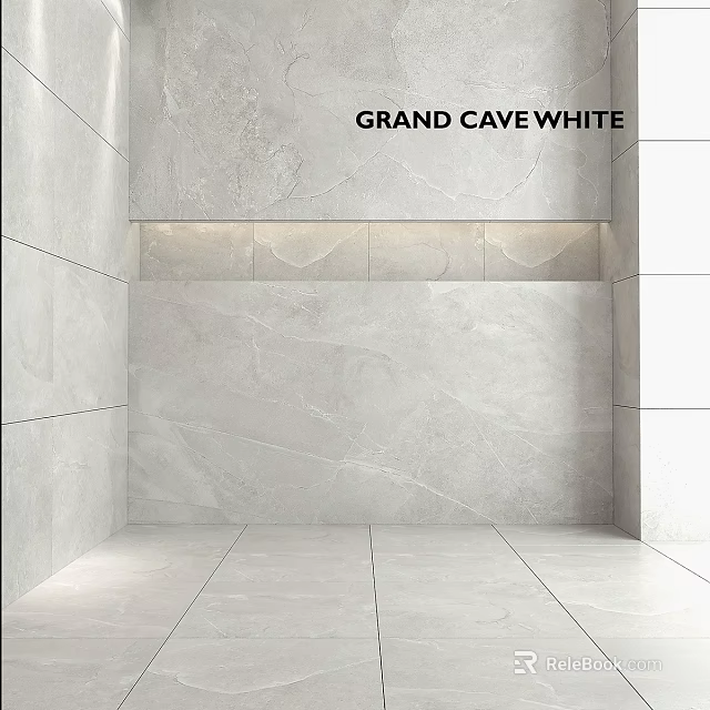 Grand Cave White Natural Stone Wall And Floor Tiles For Modern Interior Design 3d model 