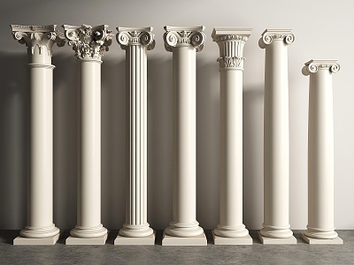 European Roman Column French Roman Column Gypsum Column Stigma 3d model