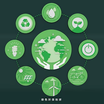 Green Earth Low Carbon Environmental Protection Environmental Protection Energy Saving Energy Hand-painted Illustration 3d model