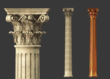 Corinthian column type of Toric column Roman column stone column metal column dilapidated Roman column Ioni column type of Toric column type of Toric column Roman column 3d model