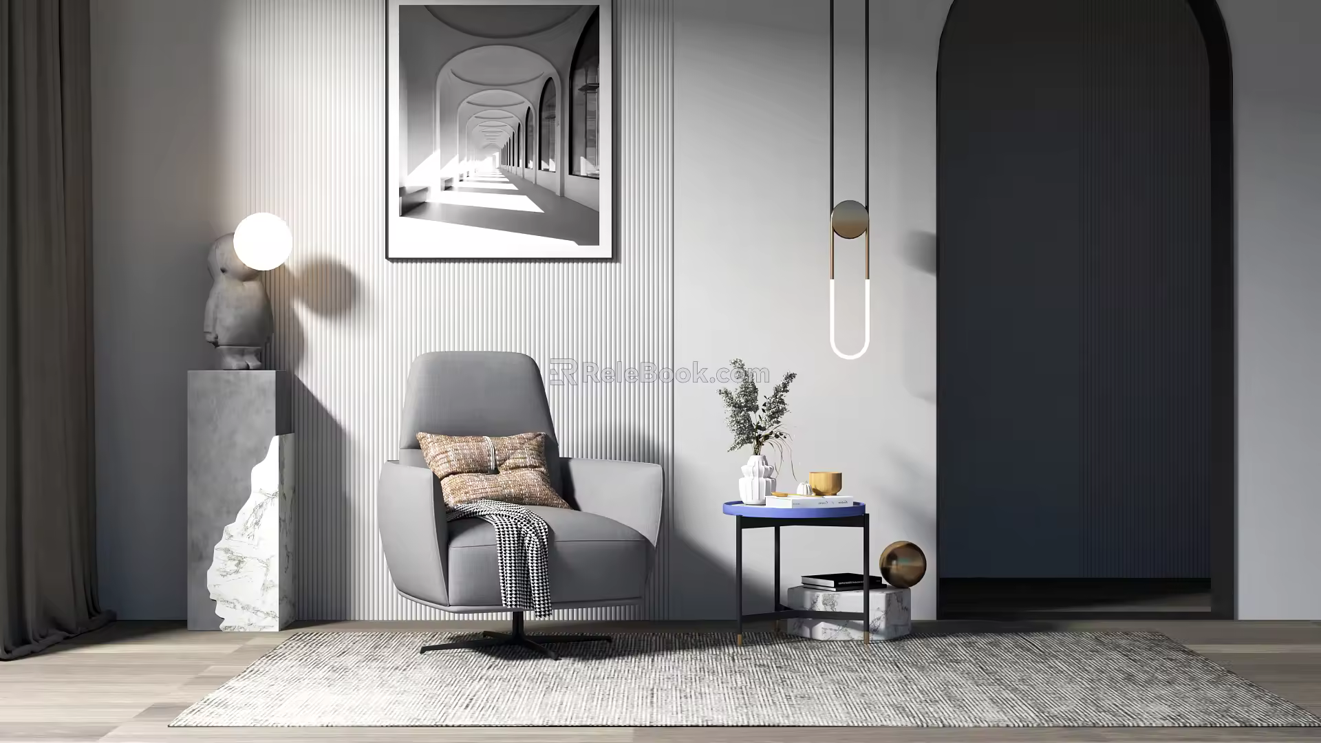 Modern single sofa single chair corner several combination 3d model