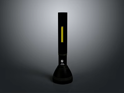 Coast Black Flashlight With Yellow Light Strip And Portable Ergonomic Design 3d model