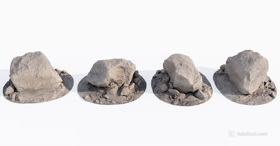 Natural Stone And Wood Decorative Elements For Home Interior Design 3d model