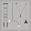 Modern chandelier luminaire combination 3d model