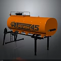 Orange Oil Tank Featuring PETMOH 45 Marking And Black Support Stand