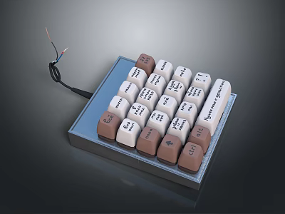 Custom DIY Mechanical Keyboard With Colored Keycaps Wired Connection And Compact Layout 3d model