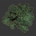 Decorative Garden Tree With Twisted Trunk Green Leaves And Root Base