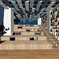 Modern Library Ladder Classroom 3d model