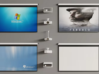 Modern Projector Projection Curtain 3d model