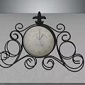 Vintage Mantel Clock With Iron Scrollwork Base White Dial Black Numerals And Decorative Finial 3d model