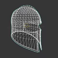 Ancient Style Polished Silver Metal Helmet with Face Guard and Shiny Surface
