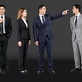 Business Professionals In Formal Suits Discussing And Pointing During Team Interaction