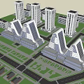 Modern Hotel Buildings With Unique Architectural Design And Surrounding Green Areas