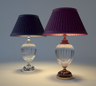 Jane European Table Lamp Table Lamp Combination 3d model