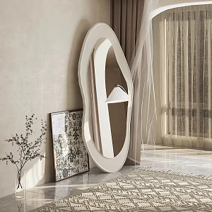 Floor mirror bedroom mirror shaped mirror living room mirror curve mirror decorative mirror 3d model