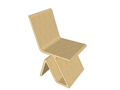 Modern Wooden Leisure Chair With Minimalist Design Geometric Base And Light Wood Finish 3d model