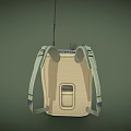 Backpack Mounted Portable Electronic Communication Equipment with Antenna and Storage Case 3d model