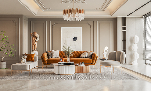 French Living Room 3d model