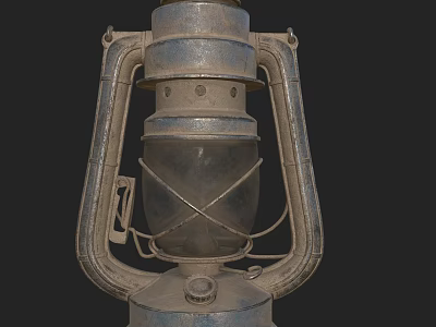 Vintage Outdoor Lantern With Metal Frame Glass Shade And Traditional Handle Design 3d model