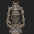 Vintage Outdoor Lantern With Metal Frame Glass Shade And Traditional Handle Design