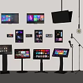 Modern song-ordering machine KTV machine song-ordering screen display microphone intelligent machine 3d model
