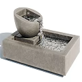 Modern Garden Ornament Concrete Bowl Shaped Water Fountain With Flowing Water