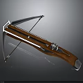 Wooden And Metal Crossbow With Mechanical Parts Red String And Crafted Design