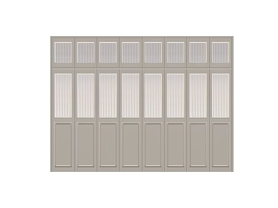 Modern Vertical Striped Panel Screen With Solid Color Sections For Room Divider 3d model