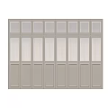 Modern Vertical Striped Panel Screen With Solid Color Sections For Room Divider 3d model