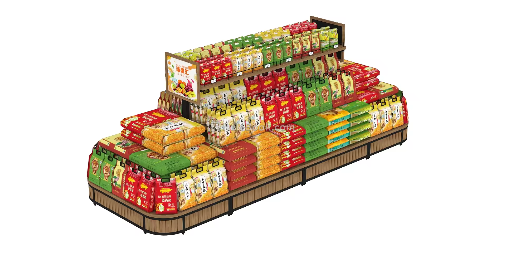Supermarket Bagged Rice Noodle Shelf Container 3d model