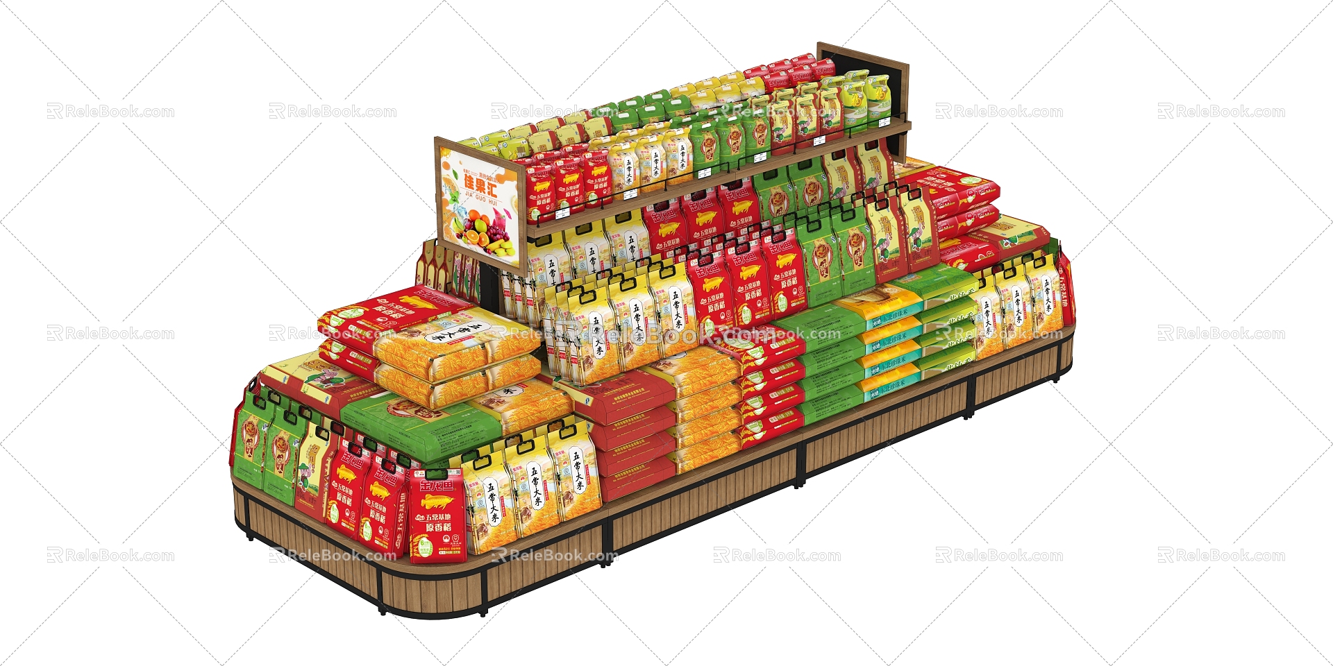 Supermarket Bagged Rice Noodle Shelf Container model