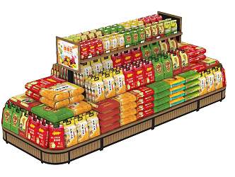 Supermarket Bagged Rice Noodle Shelf Container 3d model