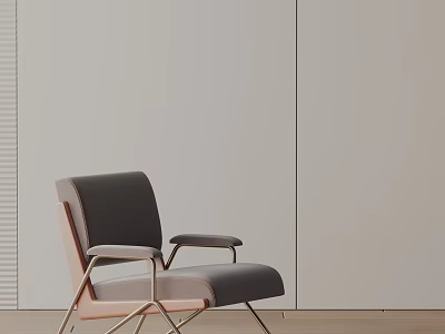 Modern Leisure Chair With Gray And Pink Upholstery Metal Legs And Comfortable Design 3d model